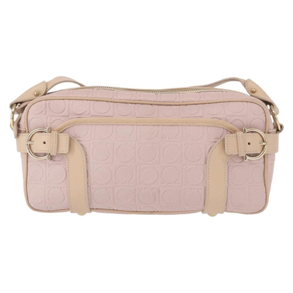 Salvatore Ferragamo Leather Gancini Shoulder Bag Pink
